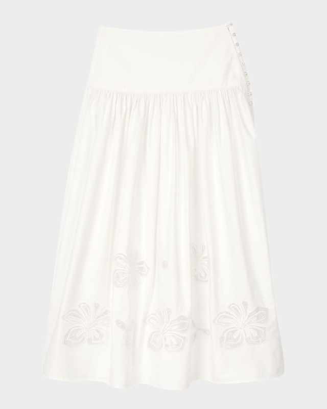 Edonie Embroidered Midi Skirt